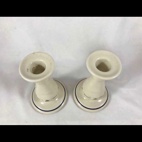 Longaberger Woven Blue Candle Holders - Picture 4 of 5